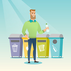 Image showing Man throwing away plastic bottle.