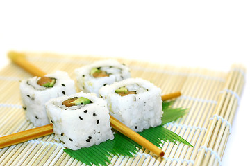 Image showing Sushi Rolls structured over white