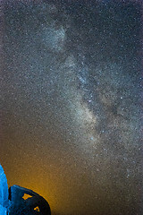 Image showing Milky Way and ruins in Israel