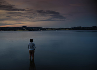 Image showing Woman in a lake