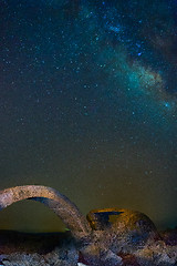 Image showing Milky Way and ruins in Israel