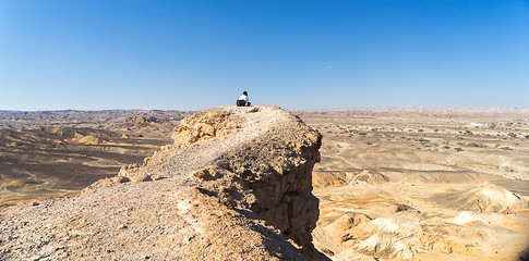 Image showing Man in a desert landscape of Israel