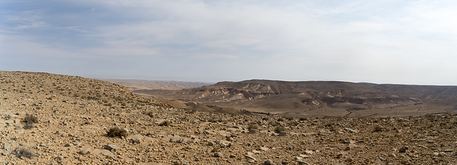 Image showing Desert panorama in Israel Ramon crater