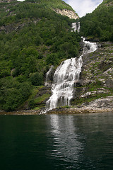 Image showing Waterfall in Norway summer travel