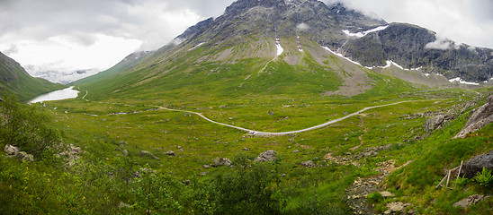 Image showing Dramatic norwegian landscape in cold summer