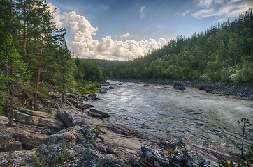 Image showing Mountain river in Norway summer trip