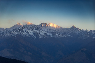 Image showing Sunrise in Nepal Himalaya