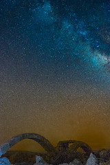 Image showing Milky Way and ruins in Israel