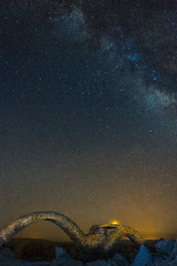 Image showing Milky Way and ruins in Israel