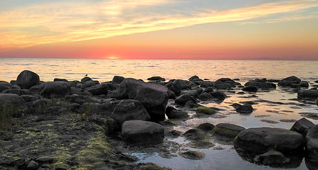 Image showing Colorful sunset over Baltic sea