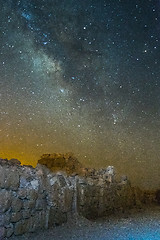 Image showing Milky Way and ruins in Israel