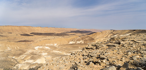 Image showing Desert panorama in Israel Ramon crater