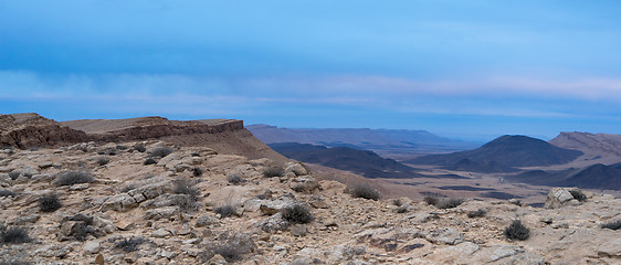 Image showing Desert panorama in Israel Ramon crater