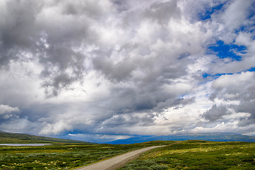 Image showing Dramatic norwegian landscape in cold summer