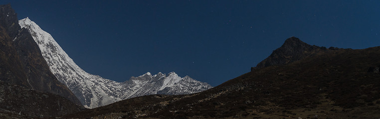 Image showing Night mountain panorama in Nepal