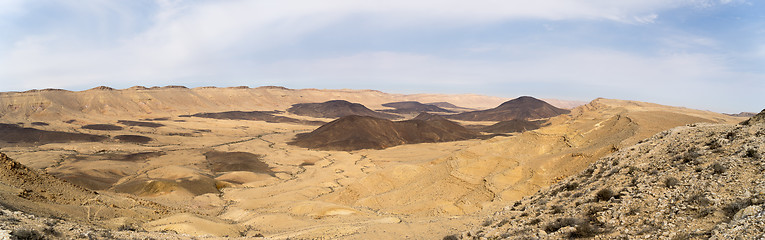 Image showing Desert panorama in Israel Ramon crater