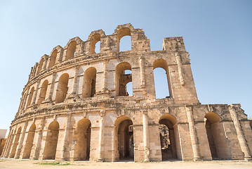 Image showing Roman amphitheater in El Djem Tunisia