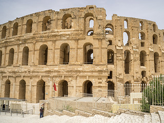 Image showing Remains of Roman amphitheater in El Djem Tunisia