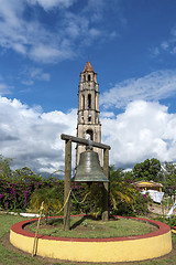 Image showing Manaca Iznaga Tower and bell in Valley of the Sugar Mills