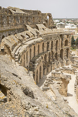 Image showing Remains of Roman amphitheater in El Djem Tunisia