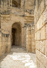 Image showing Remains of Roman amphitheater in El Djem Tunisia