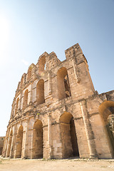 Image showing Roman amphitheater in El Djem Tunisia