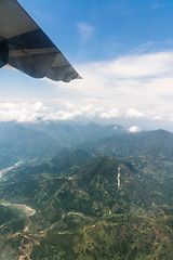 Image showing Nepal and Himalayas landscape view from airplane