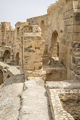 Image showing Remains of Roman amphitheater in El Djem Tunisia