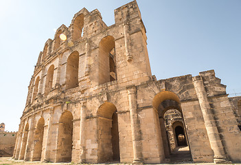 Image showing Roman amphitheater in El Djem Tunisia