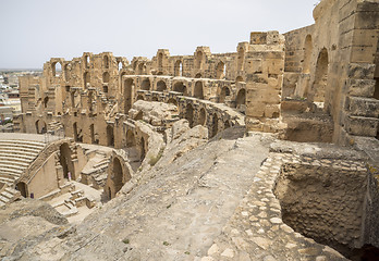 Image showing Remains of Roman amphitheater in El Djem Tunisia