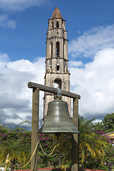 Image showing Manaca Iznaga Tower and bell in Valley of the Sugar Mills