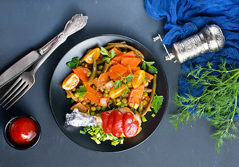 Image showing vegetables with chicken leg