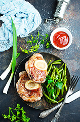 Image showing fried meat on plate