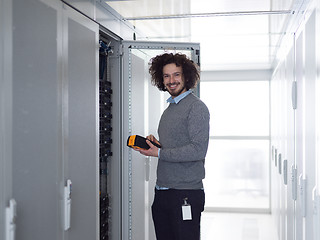 Image showing technician using digital cable analyzer