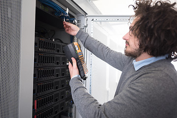 Image showing technician using digital cable analyzer