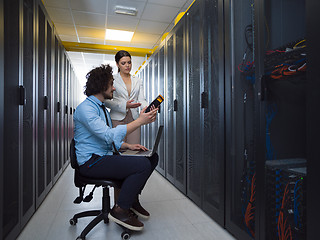 Image showing technicians working together on servers