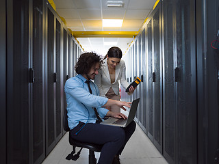 Image showing technicians working together on servers