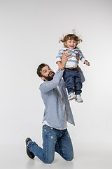 Image showing A happy family on white background