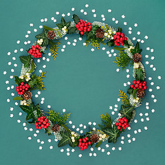 Image showing Winter and Christmas Wreath  