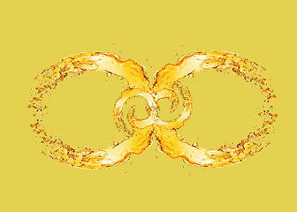 Image showing Infinity sign from splashing light beer.