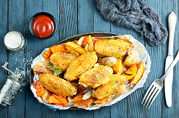 Image showing potato with chicken wings