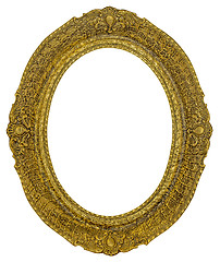 Image showing Antique gilded oval Frame Isolated on white