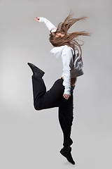 Image showing attractive jumping woman