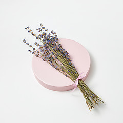 Image showing Eco natural lavender brunch on a ceramic board.