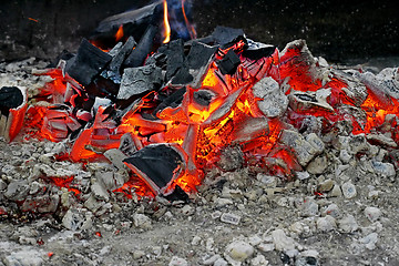 Image showing Firewood is burning 