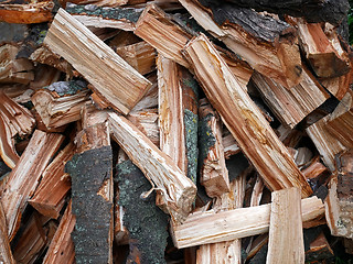 Image showing Pile of chopped firewood 