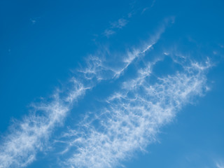 Image showing High white clouds in bright blue sky