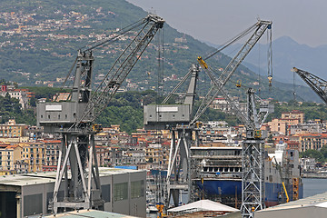 Image showing Shipyard Cranes