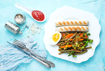 Image showing sausages with vegetables