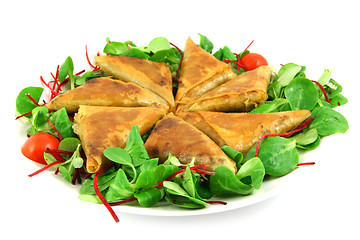 Image showing samosas on a plate